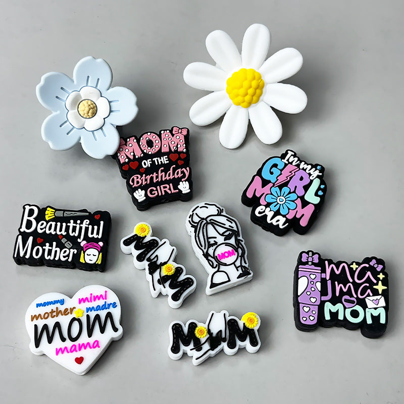 Wholesale 10pcs/pack Mother' s Day Epoxy Letter MOM Focus Beads DIY Beading
